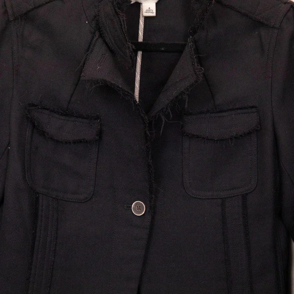 Banana Republic black wool distressed blazer-4